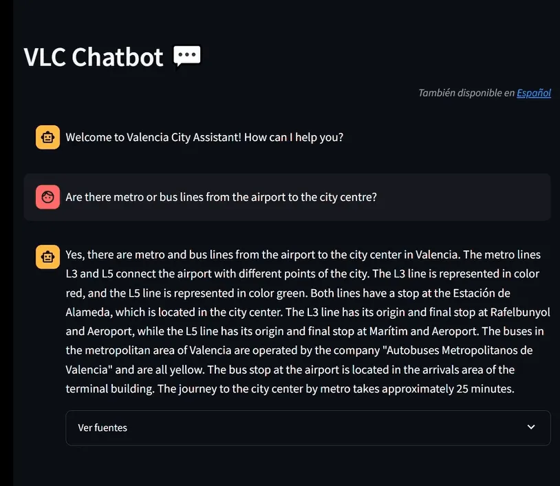 VLC Chatbot en acción